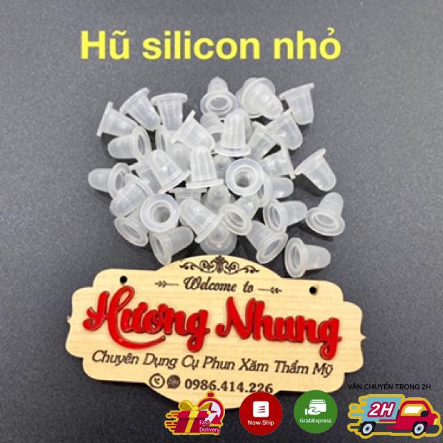 Hũ Nhựa, Hũ Silicon Đựng Mực Phun Xăm ( gói 100c)