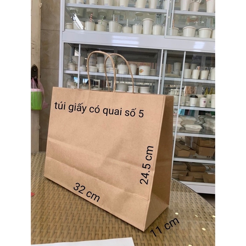 Túi giấy xi măng có quai số 5 (32 X 11 X 24.5)
