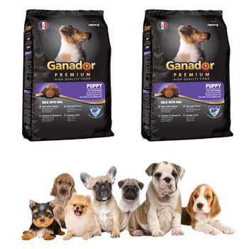 Hạt Khô Vị Sữa Và DHA Cho Chó Con Puppy Ganador Gói 400g