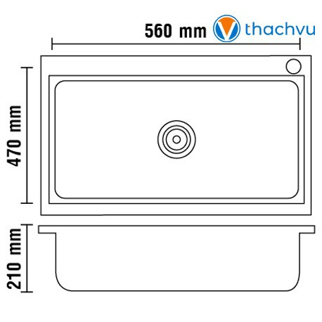 Chậu rửa chén bát bằng đá nhân tạo 56x47 dầy 1cm, chống xước tráng men chống bám bẩn, không ố vàng chống thấm vĩnh viễn.