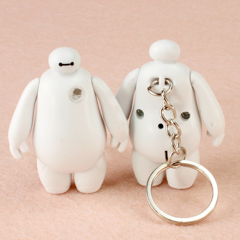 Móc khóa hình nhân vật hoạt họa Baymax trong Big Hero 6 có đèn LED đáng yêu