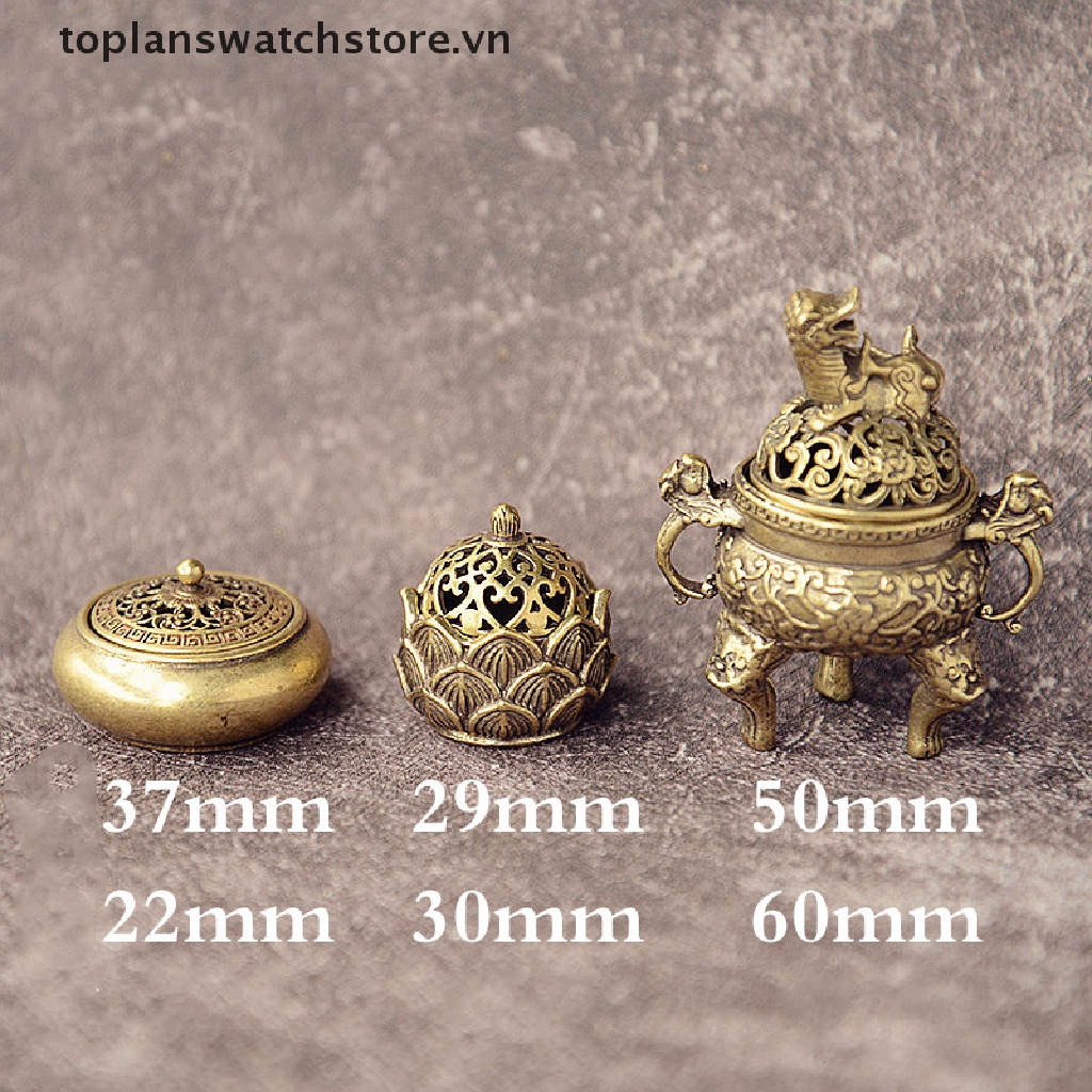 Đế Đốt Trầm Hương Mini Bằng Đồng Thau Hình Hoa Sen