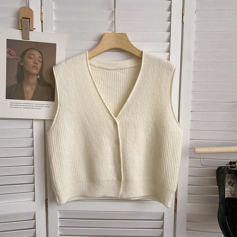 Áo Cardigan Dệt Kim Cổ Chữ V Màu Trơn Phong Cách Hàn Quốc Thời Trang Mùa Thu Mới Cho Nữ