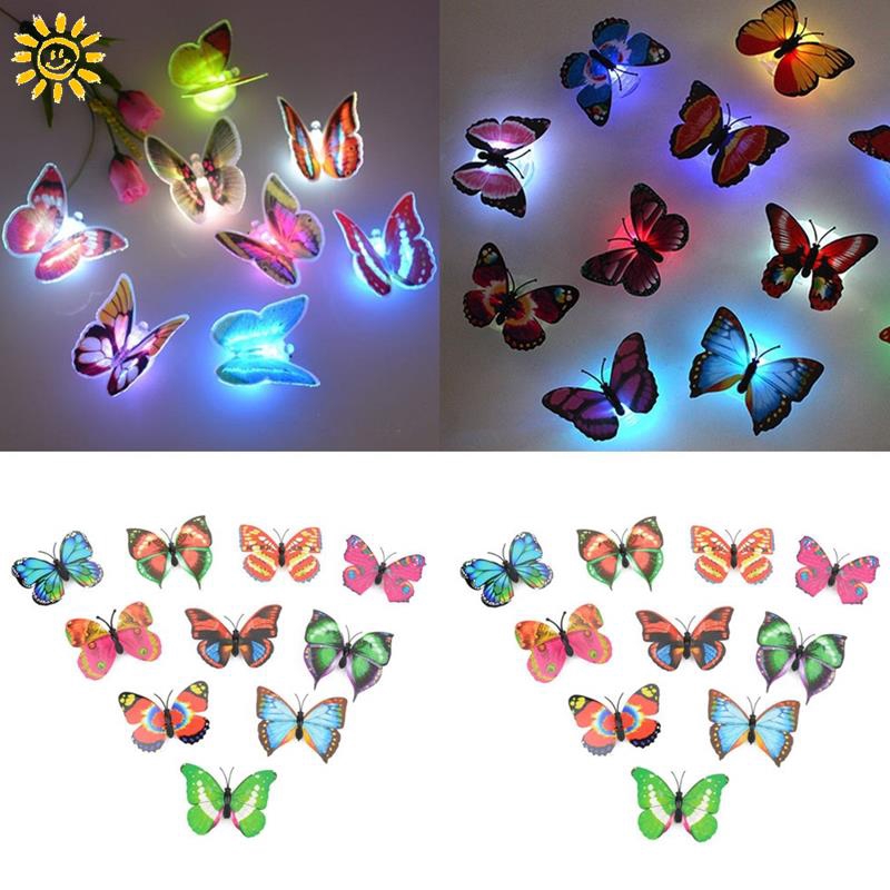 Color Butterfly Led Night Light Plastic Bedroom Wall Creative Decoration Room Layout Multiple Offers