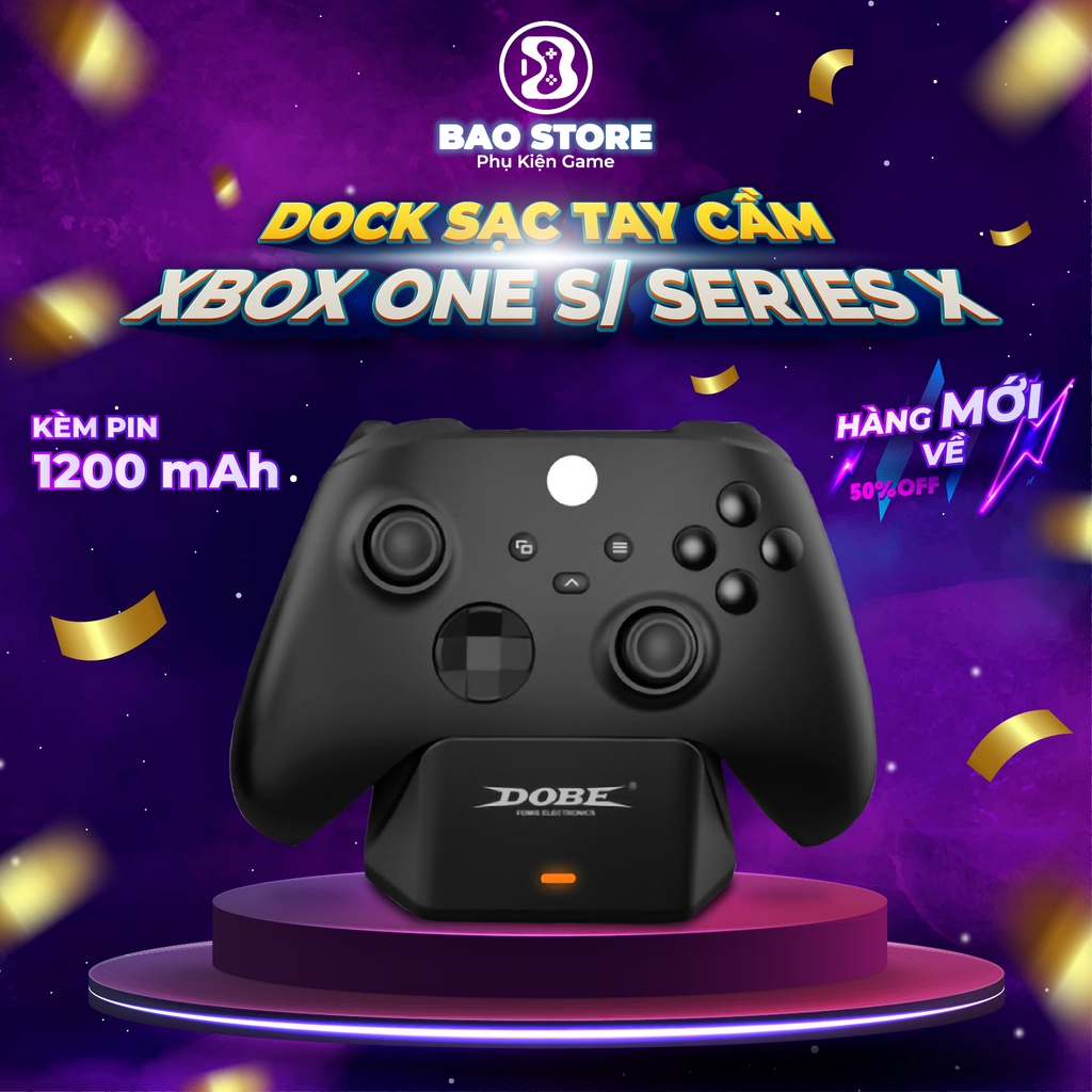 Dock sạc cho tay cầm Xbox one s, xbox series x kèm dock và pin sạc cao cấp