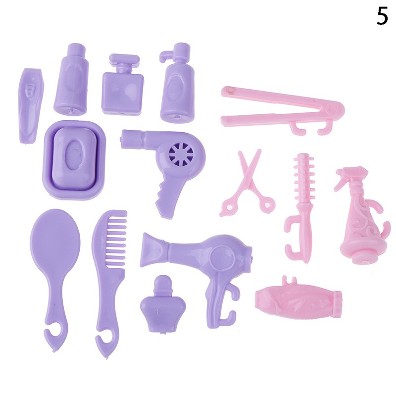 1/6 Plastic miniatures dollhouse furnitures decor kits set for diy kids toy