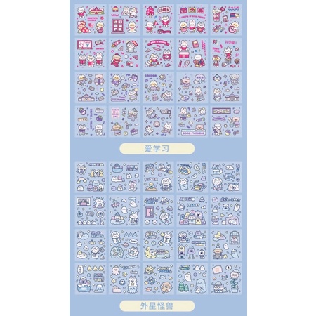 Set 10 Tấm Sticker Mèo Dễ Thương Ngẫu Nhiên