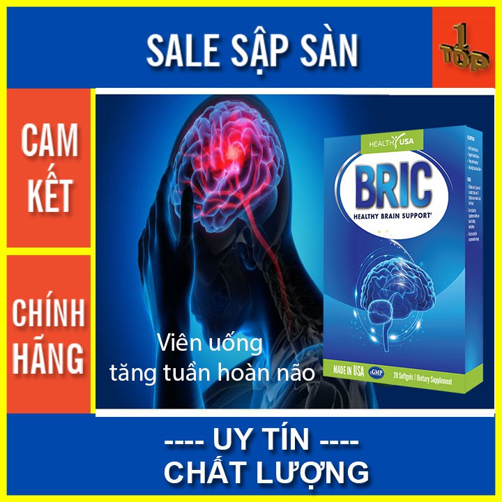 BRIC (Healthy Brain Support)- Viên uống tăng tuần hoàn não, hỗ trợ giảm nguy cơ rối loạn tiền đình, mất ngủ -Hộp 20 viên