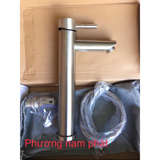 [LOẠI 1-HÀNG ĐÚC] Vòi Rửa Mặt Lavabo Nóng Lạnh INOX 304 N3010 NA.GRANG và 2 dây VÒI LA ĐIẾU 30CM ĐẶT TRÊN BÀN ĐÁ