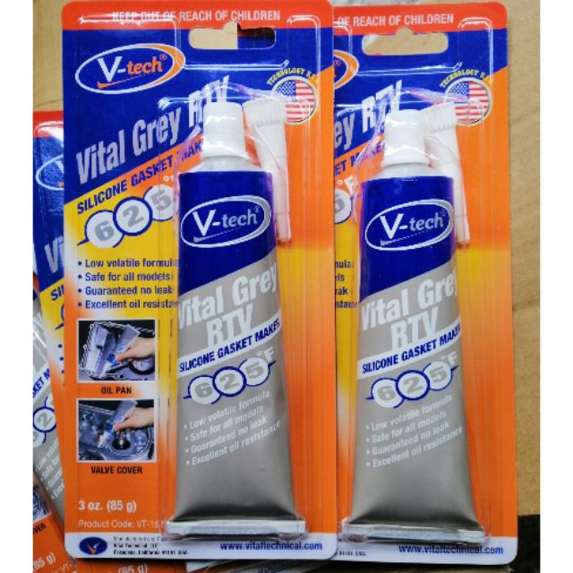 Keo ghi dán gioăng chịu nhiệt Vtech Vtal Gray RTV 625 độ F cho ô tô, xe máy, máy công trình