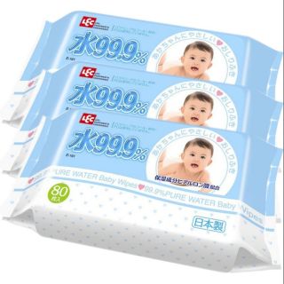 Combo 3 khăn giấy ướt nước tinh khiết 99.9% lece 162.80tờ