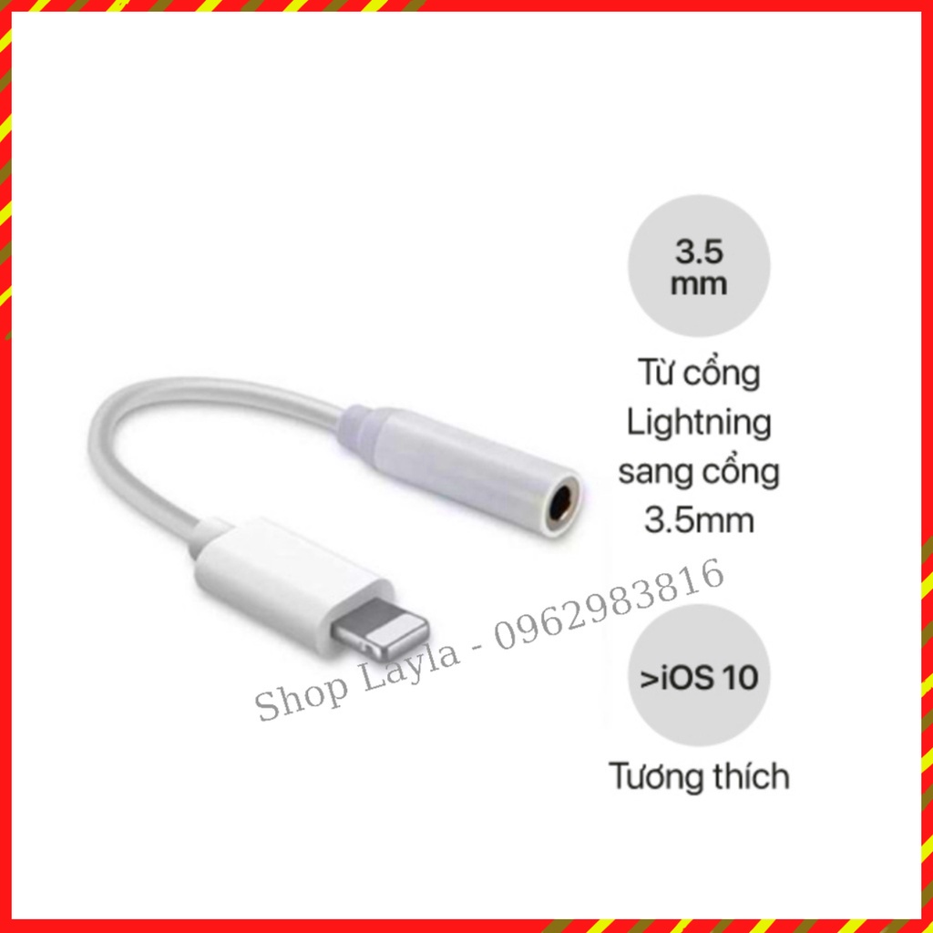 [Mã ELHACE giảm 4% đơn 300K] CAO CẤP Cáp chuyển đổi cổng Lightning iPhone sang jack tai nghe 3.5 mm