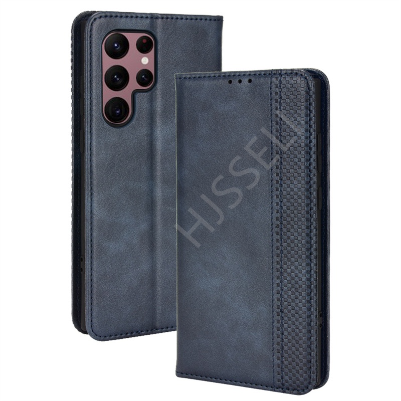 Bao Da PU Điện Thoại Nắp Lật Kèm Ngăn Đựng Thẻ Cho Samsung Galaxy S22 Ultra Samsung S22 Plus S 22 Vỏ