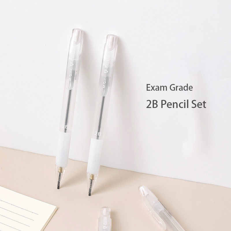 Set 2 Bút Chì Cơ Học Trong Suốt 2B