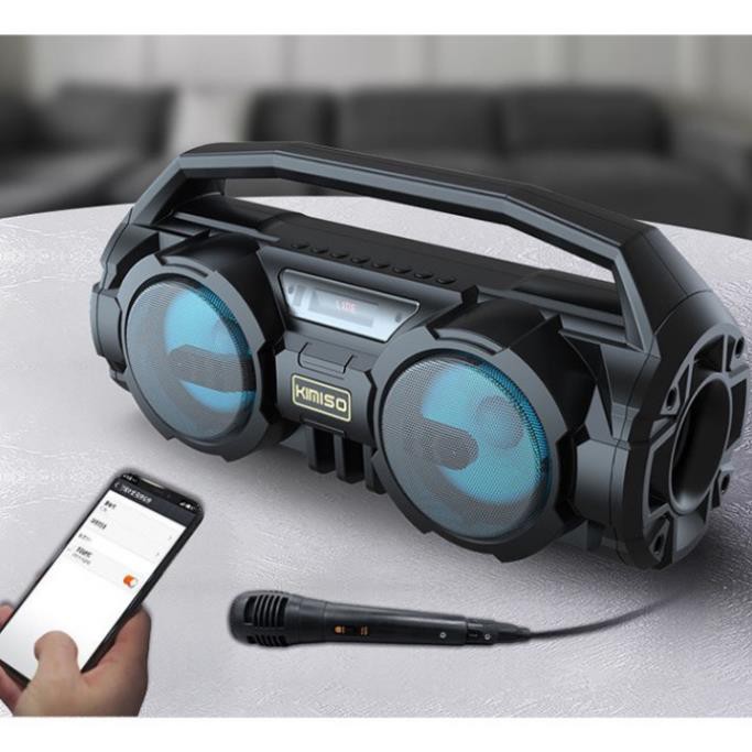 Loa Bluetooth Karaoke Bass Mạnh KIMISO KM-S1 - Tặng kèm Mic hát Karaoke - Lỗi đổi mới trong 7 ngày - bảo hành 1 năm