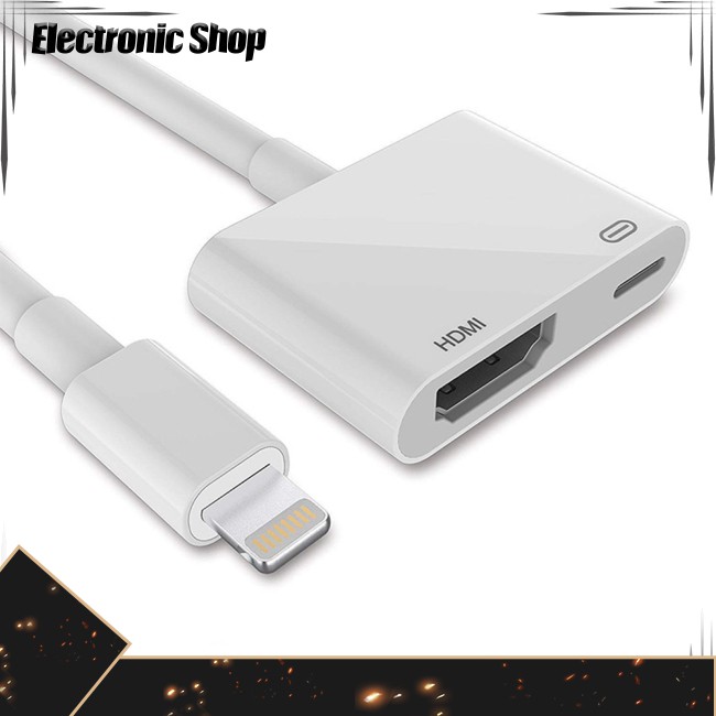 Bộ Chuyển Đổi Âm Thanh Kỹ Thuật Số Từ Cổng Lightning Sang Hdmi Hd Có Cổng Sạc Cho Ios