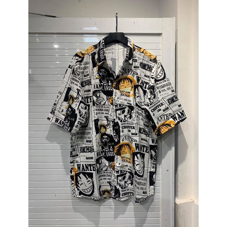 Áo sơ mi vải lụa không nhăn One Piece Luffy || Hany Shop | BigBuy360 - bigbuy360.vn