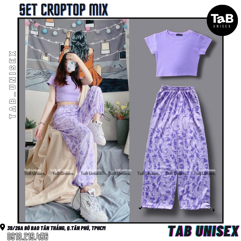 Bộ Croptop phối cực xinh (ảnh thật)