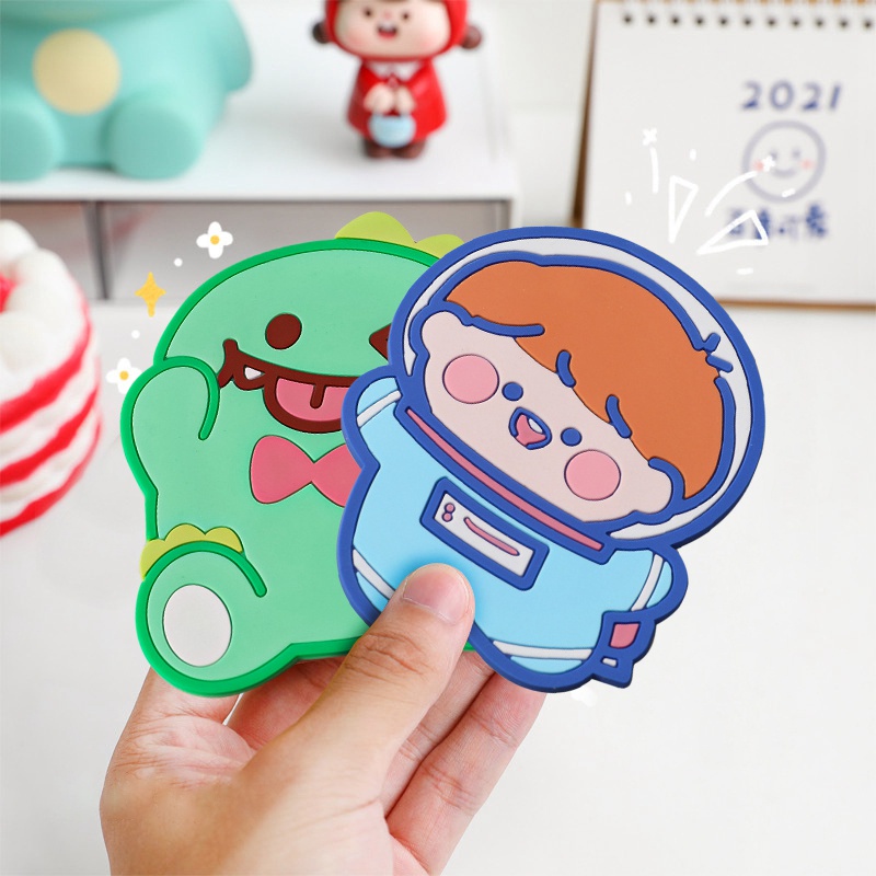 Miếng Lót Ly Chống Trượt Chống Bỏng Hình Thú Hoạt Hình Dễ Thương