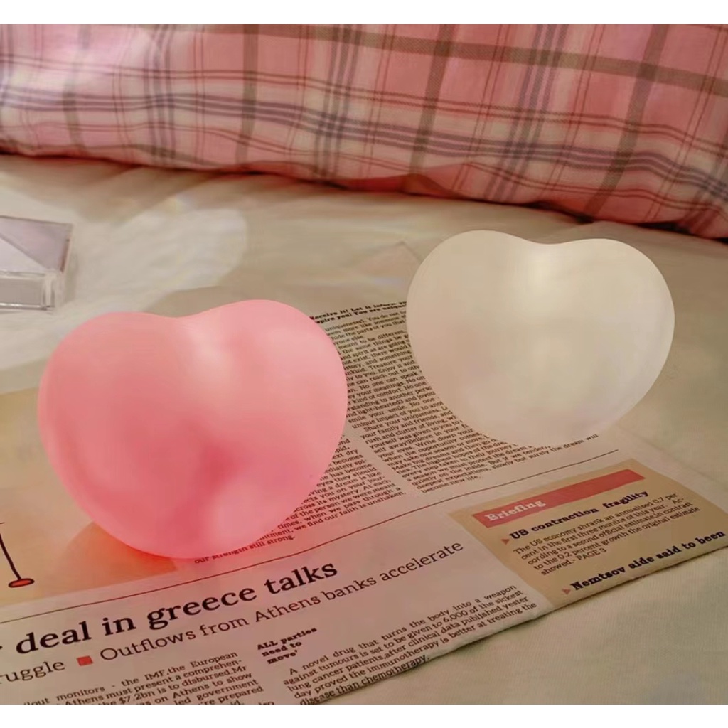 [Cois N] Đèn Ngủ Hình Trái Tim Hoạt Hình Dễ Thương Sáng Tạo Làm Quà Tặng Sinh Nhật Trang Trí Không Khí Cho Học Sinh