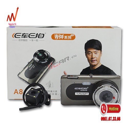 Camera hành trình tích hợp cam lùi full HD 1080P A8