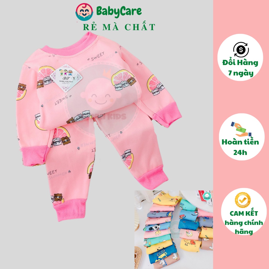 Sale! Quần áo trẻ em thu đông, bộ dài tay thu đông, bộ nỉ lót lông chui đầu họa tiết hoạt hình cho bé trai bé gái 5-18kg