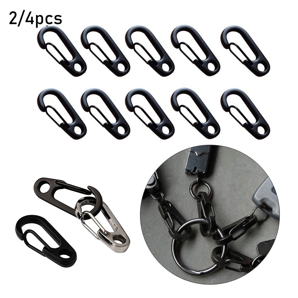 COZEE 2/4pcs Hang Buckle D Carabiner MIni Aluminum Alloy Camping Keyring D-Ring Key Chain High quality Outdoor Hook Safety Travel Tools Survival EDC Gear Spring Clips/Multicolor