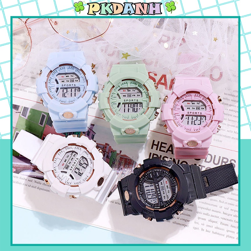 Đồng hồ điện tử nam nữ SPORTS đeo tay unisex phong cách thể thao hàn quốc chống nước nhẹ PKDANH