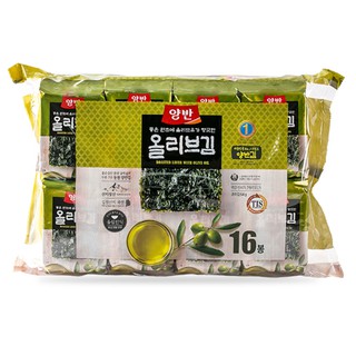 Rong biển ăn liền cao cấp yangban dầu olive bịch 16 gói 64.0g