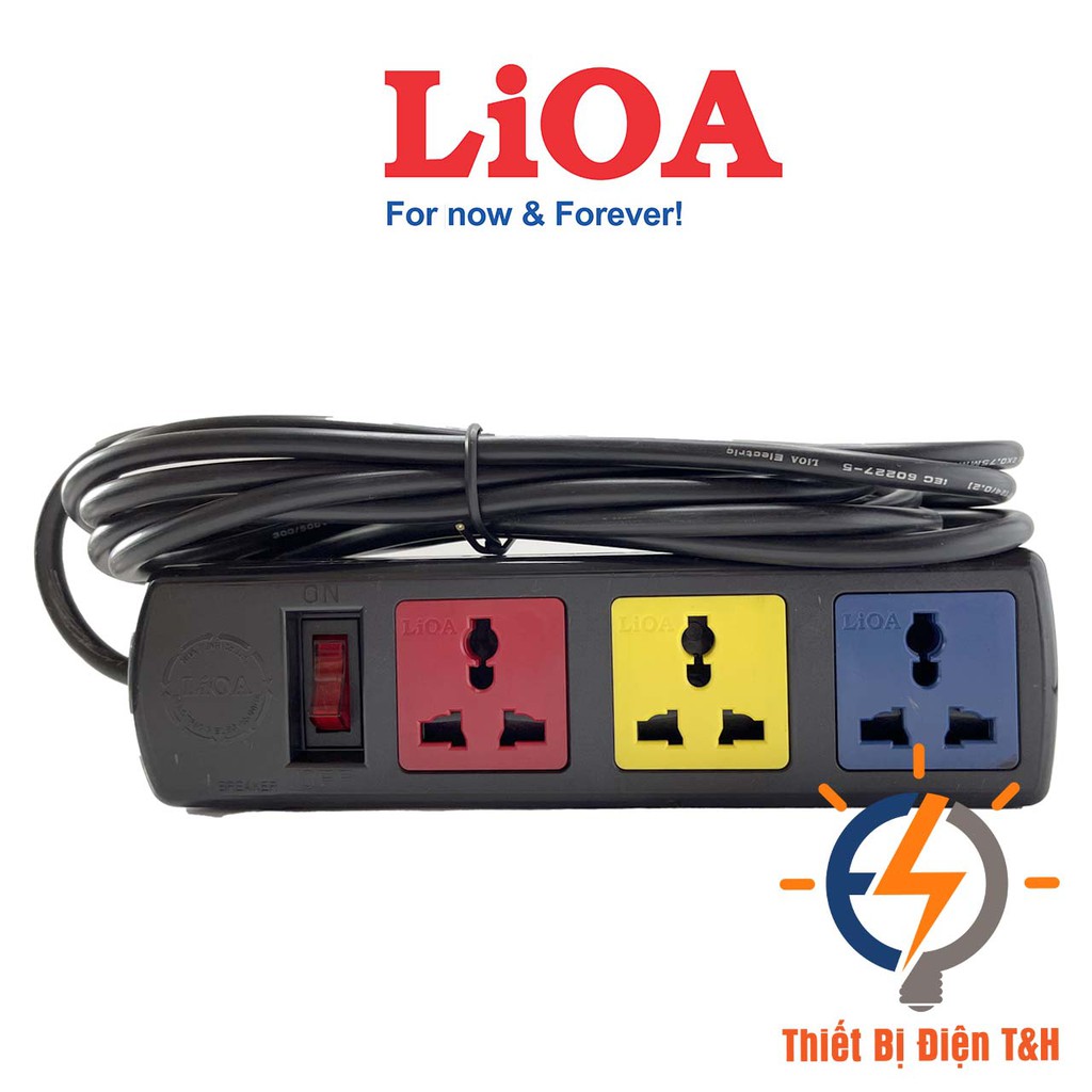 Ổ cắm điện LIOA đa năng, cao cấp, chịu tải, 4 lỗ, 6 lỗ, 8 lỗ, 10 lỗ, dây dài 3M, 5M, chính hãng - Thiết Bị Điện T&amp;H