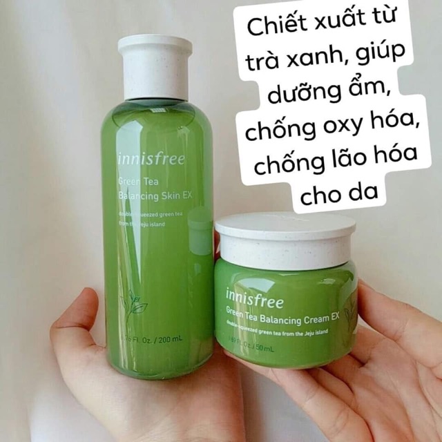 COMBO SET KEM DƯỠNG VÀ TONER TRÀ XANH INNISFREE