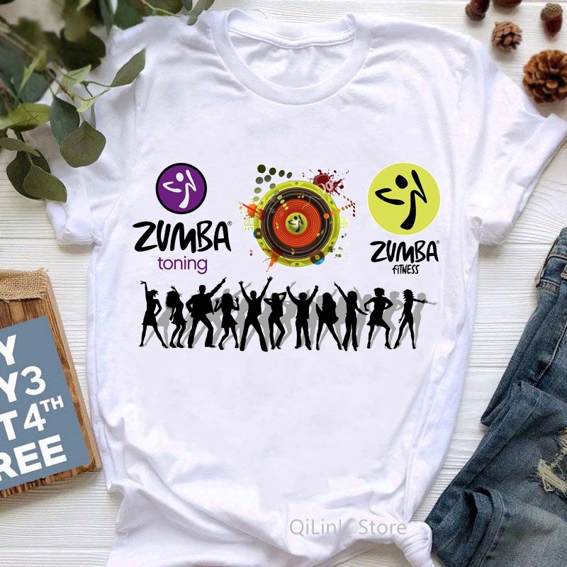 Áo Thun Nữ Tay Ngắn In Hình zumba 2023 Thời Trang hip hop