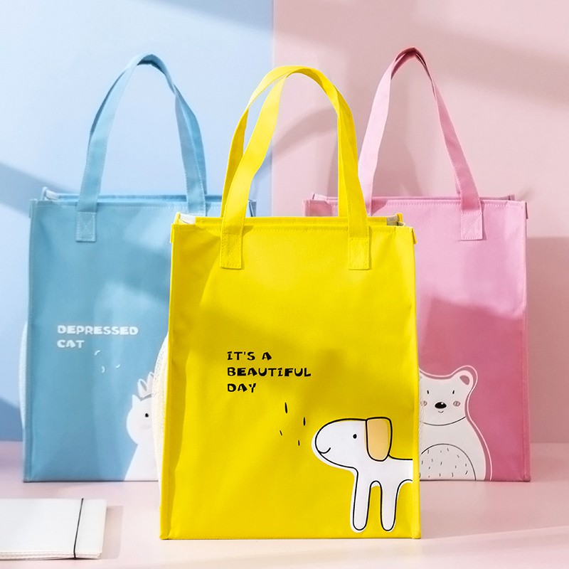 Túi Tote Cat Cute CAO CẤP - Có túi lưới đựng nước tiện lợi