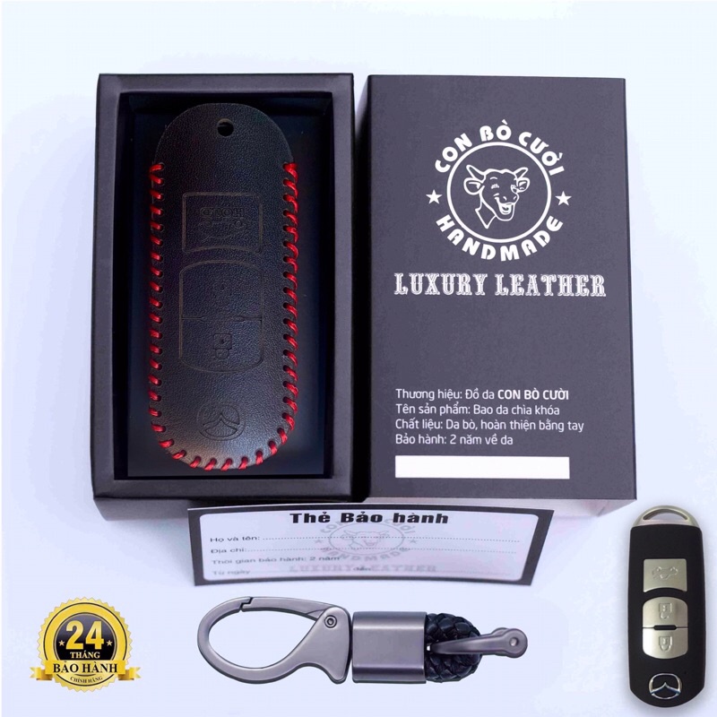 Bao Da Mazda  Da Bò Nhập Khẩu Italia, Bảo hành 2 năm, Khắc Tên + Số ĐT Chủ Xe