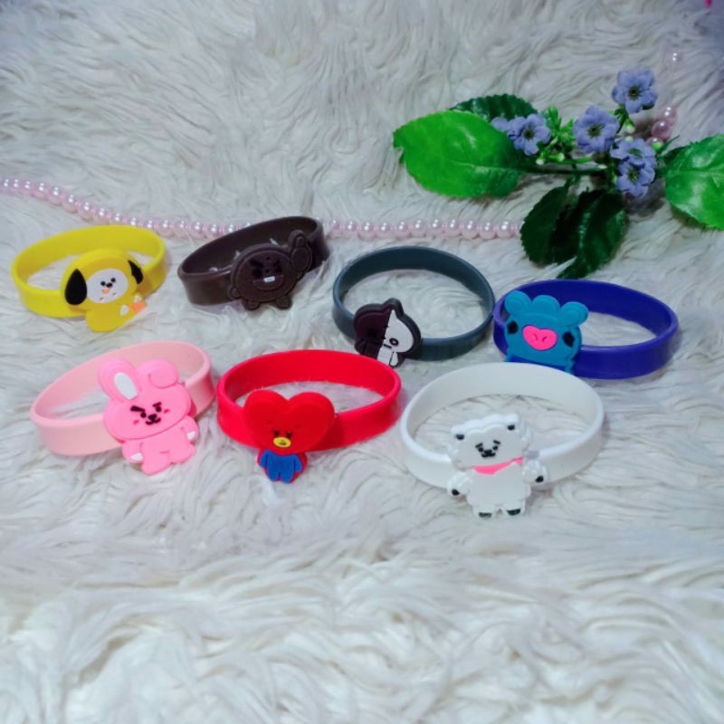 Vòng Tay Silicone In Hình Bt21 Kpop Bts Cho Nữ Và Trẻ Em