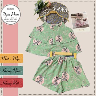 Đồ bộ đùi 2 dây Lụa Hàn Châu - Do bo mac nha uyen phan fashion