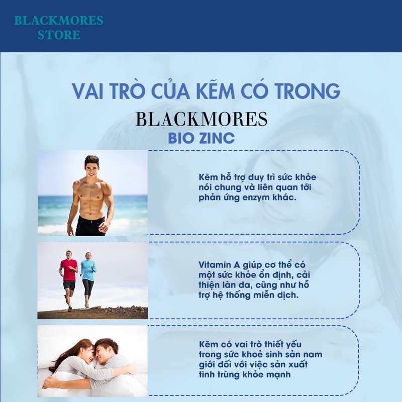 Viên uống bổ sung kẽm Blackmores Zinc - Chai 84 viên