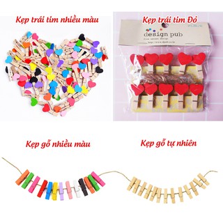 Lưới sắt trang trí + Kẹp gỗ treo ảnh