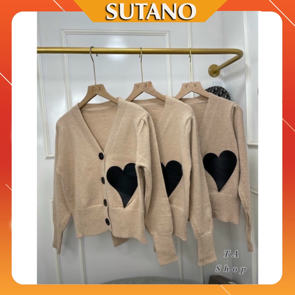 Áo len cardigan tim hàng đẹp Quảng Châu đẹp A489 SUTANO