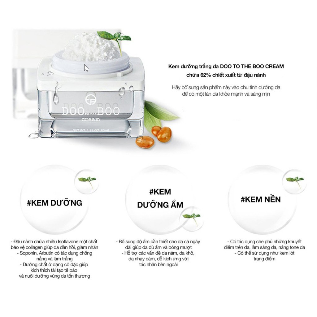 Kem dưỡng trắng da Forencos Doo to the Boo cải thiện làn da khô, sạm, không đều màu và lão hóa