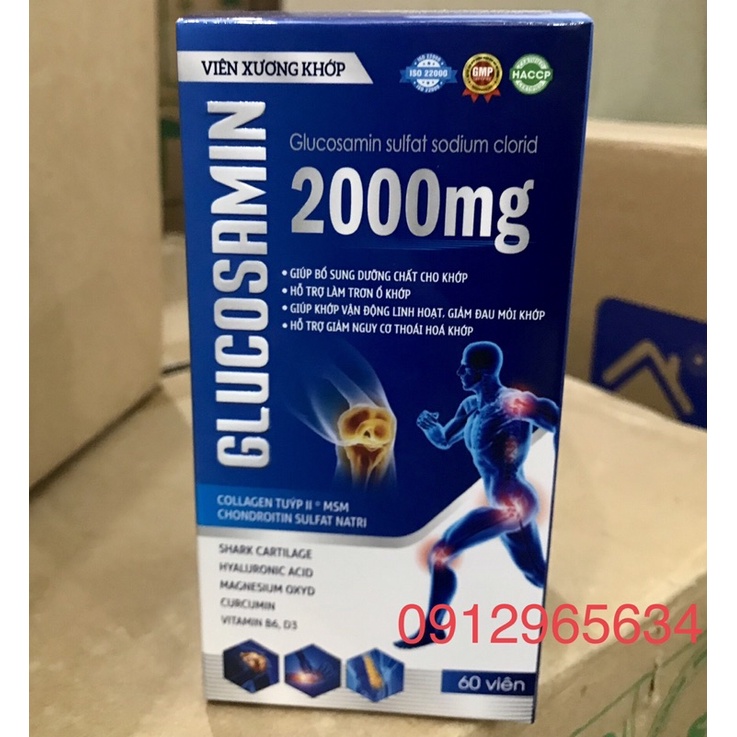 Viên xương khớp Glucosamin 2000mg bổ sung dinh dưỡng cho xương khớp