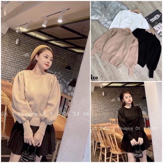 Bán sỉ áo len tay bồng♥️free ship♥️len ép siêu đẹp