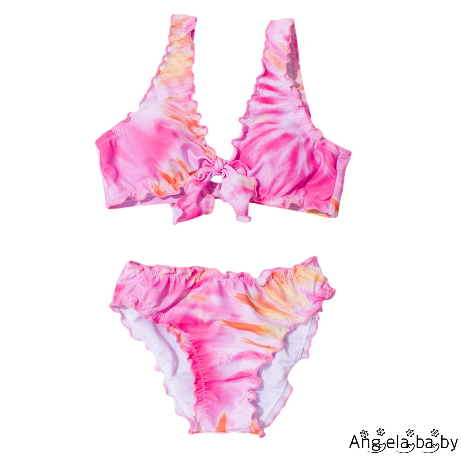 Bộ Bikini 2 Mảnh Cột Nơ Cho Bé Gái