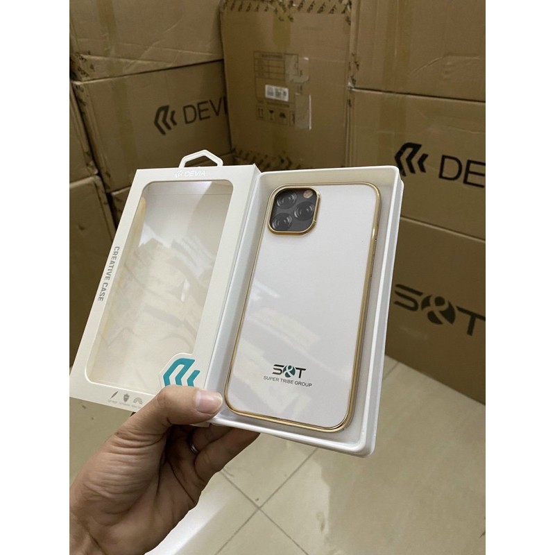 Ốp lưng DEVIA Cực Đẹp lưng trong viền màu cho Iphone 12 / 12 Pro/ 12 Pro Max/ 11 Pro Max chính hãng