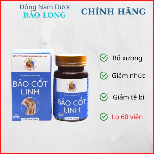Viên Uống Hỗ Trợ Giảm Viêm Xương Khớp, Thoái Hóa Khớp, Đau Nhức Khớp, Tê Buốt Chân Tay, Khô Cứng Khớp BẢO CỐT LINH BẢO