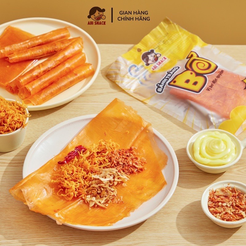 Bánh tráng bơ gà Abi full topping ruốc hành phi ăn vặt siêu ngon