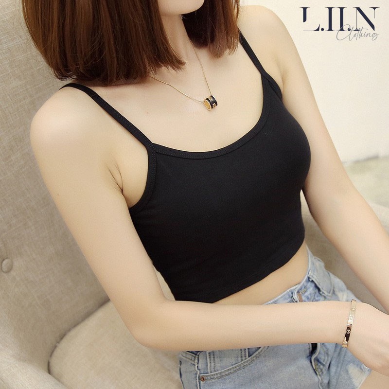 [Mã WABRM50 giảm 15% đơn 99k] Áo hai dây sợi bún mảnh vải cotton LIIN CLOTHING ôm body thoáng mát SP006 | BigBuy360 - bigbuy360.vn