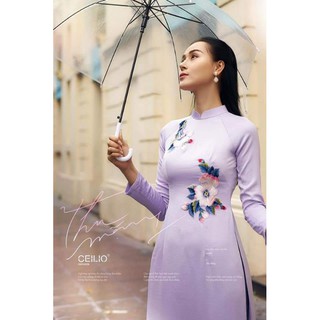 ÁO DÀI THÊU HOA TÂY THI