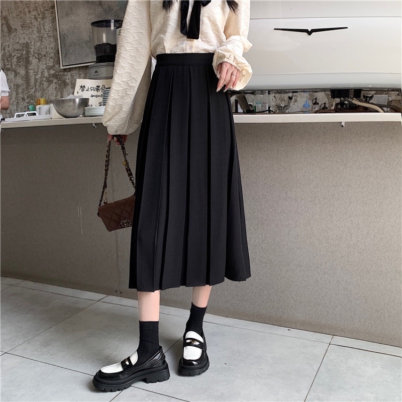 Chân Váy Xếp Ly Dáng Dài Siêu Xinh