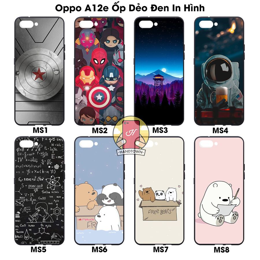 Ốp Lưng Oppo A12e Dẻo Đen In Hình Nhiều Mẫu Phần A